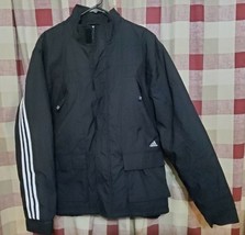 Adidas Jacket Black White Trefoil 3 Stripe Womens Small Winter Coat Track  - $1,420.00 MXN