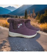 Skechers Women&#39;s Go Walk Air Cooled Goga Mat Boots W/Faux Fur 6.5 Burgun... - $39.59