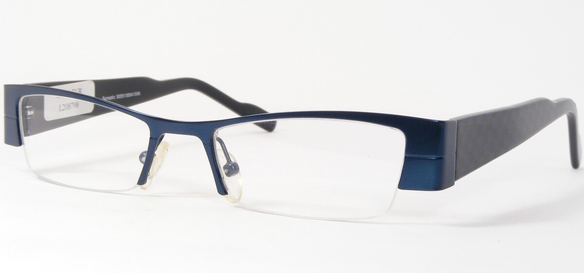 Sunoptic 497C Azul Oscuro/Negro Único Raro Gafas Marco 50-17-135mm - $66.16