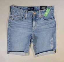 GAP Denim Jean 9&quot; Bermuda Short Mid Rise Size 4/27 Stretch Medium Blue NWT - $19.18