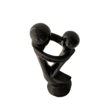 Soapstone Statue Unity Couple Modernist Figure Black Heavy Art Kenya Vintage 12&quot; - £31.96 GBP