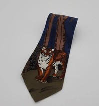 Vintage 1991 WWF World Wildlife Fund Bengal Tiger Silk Tie Made In USA - £7.78 GBP