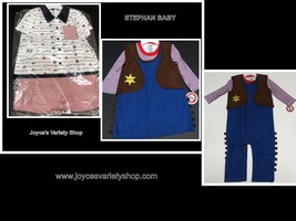 Stephan Baby 2 PC Outfit 100% Cotton 12-18 MOs Girl, Boy Western or Sail... - $8.99