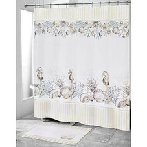 Seahorse Fabric Shower Curtain Avanti Destin Shells Coastal Beach Summer... - £35.51 GBP