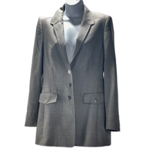 ESCADA Jacket Taupe Plaid Tailored Coastal Cowgirl Long Blazer Women&#39;s 6 - £70.76 GBP