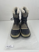 Sorel Womens Size 10 - Caribou Green Gray Leather Mid Calf Snow Boots - £76.36 GBP
