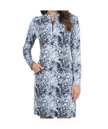 NWT IBKUL EVIE Black &amp; White Long Sleeve Mock Golf Tennis Dress - S M L ... - $1,239.65 MXN