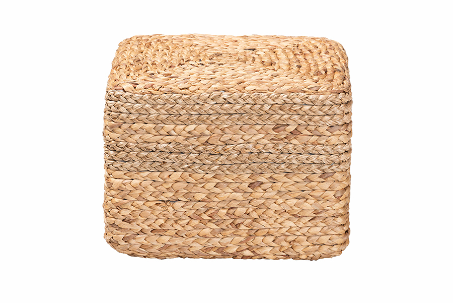 Asli Natural Brown Seagrass Accent Footstool Item image 3