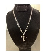 VCLM Cross Pendant Necklace with Rhinestones SKU 693 - £10.74 GBP