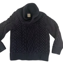 Baby Gap Navy Cable Knit Sweater Shawl Collar 2T 100% Cotton image 3