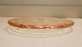 U.S. Glass 10&quot; Cake Plate Shaggy Rose Pink Vaseline Uranium Tiffin Mid 1... - £46.70 GBP