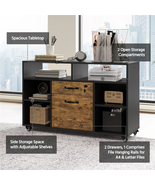 Rolling Industrial Filing Cabinet Office Storage Filing Organizer Drawer... - $84.79