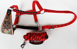 Noseband Tack Bronc Leather Horse Halter Tiedown Lead Rope  280275 - £32.13 GBP