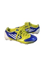 Shoes Adidas F10 F50 Youth Sz 6 Blue White Yellow Soccer Cleats Shoes - $19.99