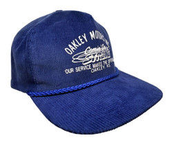 Vintage Oakley Motors Inc Car Dealership Oakley KS Blue Corduroy Rope Hat Cap - £15.47 GBP