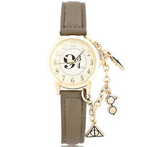 Harry Potter 9 3/4 Watch with Symbol Charms and Silicone Band Brown - £31.46 GBP