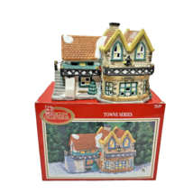 VTG 1995 Dickens Towne Series Lighted Library Porcelain Village in Box - £15.01 GBP