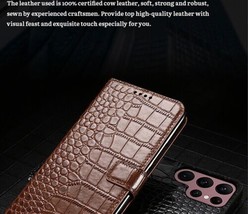 Flip Genuine Leather Wallet back Case Cover For Samsung S23/22/Plus/Ultra/ - £88.50 GBP