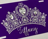 Personalized Crown Tiara Car Tag Diamond Etched Metal License Plate Quee... - $21.95