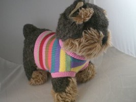 The Children&#39;s Place Plush Dog knit striped sweater 9&quot; X10&quot; long embroid... - £9.46 GBP