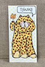 Ephemera Vintage Hallmark Greeting Card Kitsch Groovy Flower Power Cat Kitty - $9.90