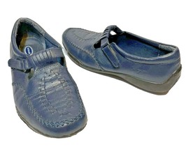 Dr. Scholls Double Air Pillow Blue Leather Mary Jane Comfort Shoe Womens... - £12.30 GBP