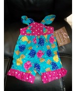 RUBY AND ROSIE COUTURE FASHIONS HOT PINK ELEPHANTS SHORTALLS SIZE 9 MONT... - $28.50