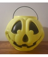 Vintage Neon Yellow General Foam Plastic Pumpkin Halloween Candy Bucket ... - £14.98 GBP