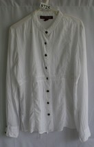 White Gloria Vanderbilt Blouse With Tie Back Sz L 100% Cotton #8725 - £7.59 GBP