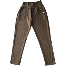 Elastic Waist Gold Button Detail Leggings Pants Size XL/XXL Fleece Lined... - £12.79 GBP