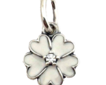 Authentic PANDORA Primrose Pendant Silver w/ White Enamel Charm 390365EN... - $33.24