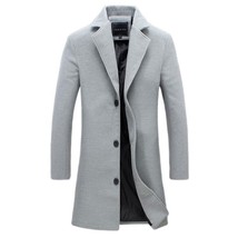 Winter Stylish Formal Overcoat Jacket For Men Solid Color Long Sleeve Outerwear  - £67.01 GBP