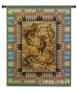 42x53 KOKOPELLI Dancers Southwest Decor Tapestry Wall Hanging - £131.80 GBP