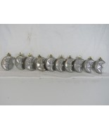 Lot of 10 Silver Glitter Half Moon Christmas Ornaments Plastic - €10,71 EUR