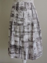 Chicos 1.5 Skirt Cotton Blend Gray &amp; White Knee Length Casual Lined Womens M 10 - £23.50 GBP