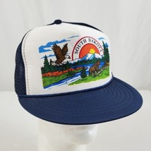 Vintage South Dakota Trucker Hat Cap Snapback Mesh Wildlife Eagle Bear L... - £13.89 GBP