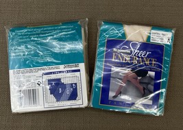 Lot 2 No Nonsense Sheer Endurance Pantyhose Sz A Precious Ivory Control ... - $18.05