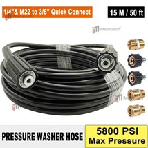 50 ft M22-14mm Pressure Washer Hose 5800psi with 3/8&quot; Couplers, Extensio... - $67.82