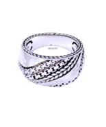 John Hardy JAI Master Artisan Wide Textured Band Sterling Silver Ring -6... - £114.68 GBP