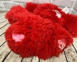 Novelty Inc Puppy Love Pups red large floppy plush dog hearts Valentine&#39;... - £12.21 GBP