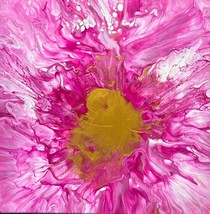 Pam Davidson Floral Surprise H/S Original Abstract Pour Canvas Art - £236.61 GBP