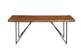 Daisy Rectangular Solid Wood Dining Table, Light Walnut - $898.00