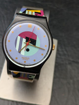 1991 Swatch Standards GB145 Black Inlay Nuovo Working - $1,284.03 MXN