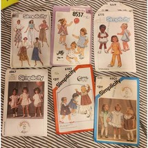6 Vintage Simplicity Sewing Pattern Packs Toddler, Girls Woman Dresses Early 80s - £17.62 GBP