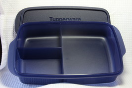 Tupperware Lunch-it (New) Large Dk BLUE- Includes 2 Cup & Two 1 Cup Compartments - $19.36