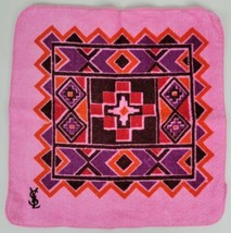 Vintage Yves St. Laurent YSL Fieldcrest Pink Purple Southwest Cotton Washcloth - £38.93 GBP