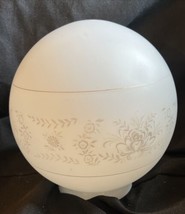 Vintage Ceiling Mount Globe, Frosted Glass with Etched Floral Design, 3 ... - $22.20