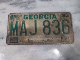 Vintage 1983 Georgia Lowndes County License Plate MAJ 836 Expired - £9.34 GBP