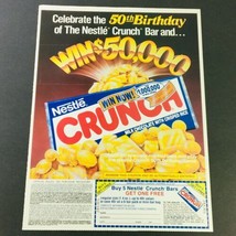 VTG Retro 1987 The Nestle Crunch Bar and 50th Birthday Win $1,000,000 Ad... - £14.84 GBP