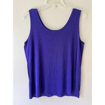 Chicos Travelers Sz L Purple Wrinkle Free Tank Top Stretch Blouse Pullover - $261.94 MXN